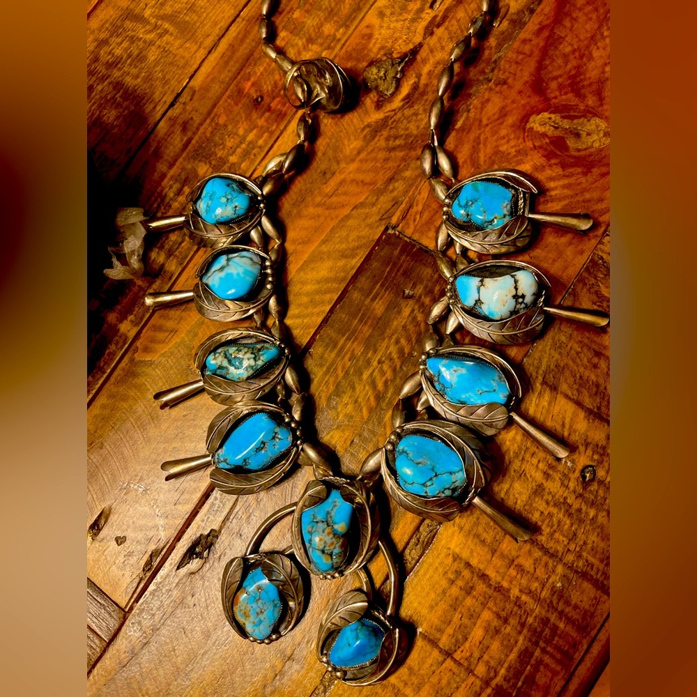 Authentic sterling and turquoise necklace!